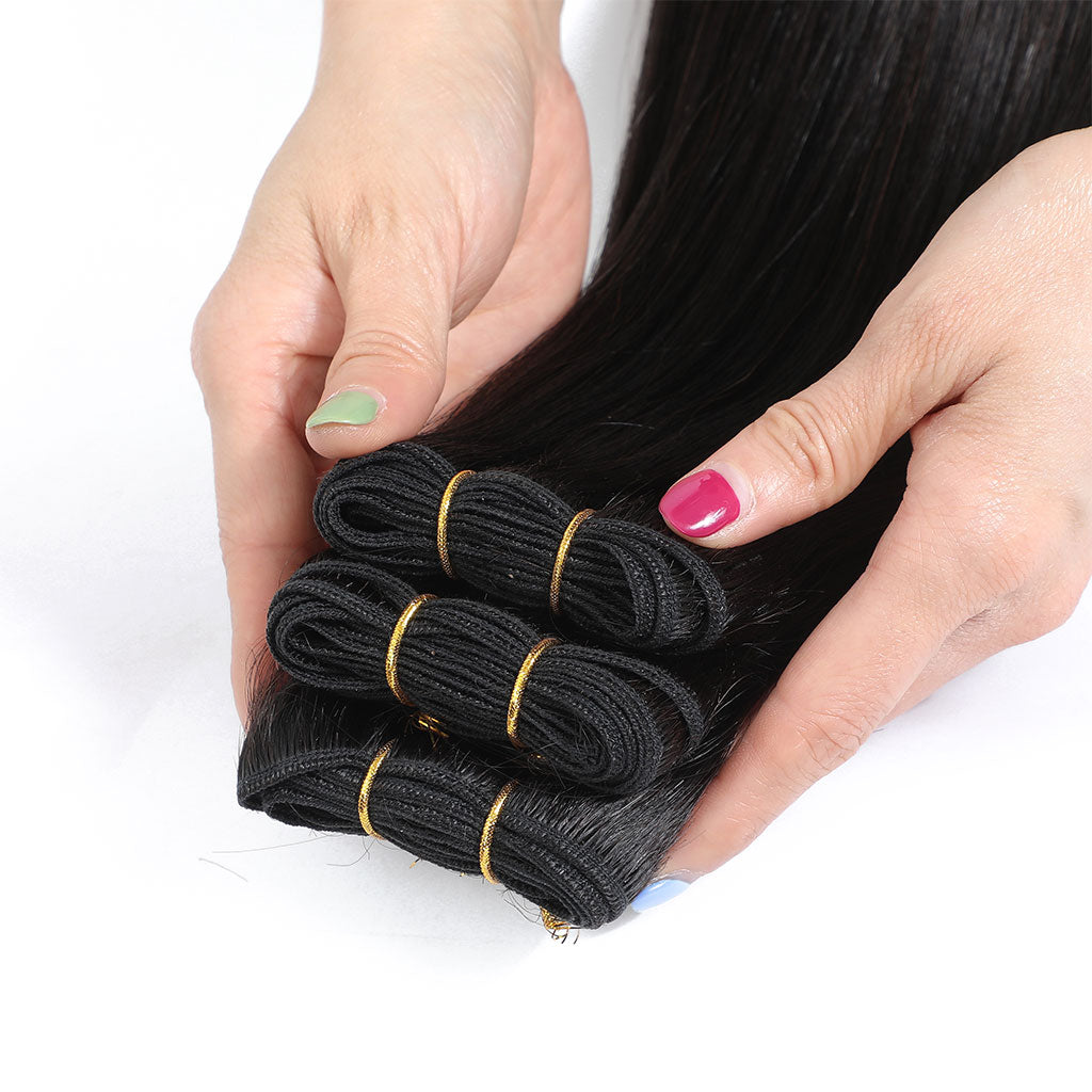 Straight Human Hair 3 Bundles Natural Black hair