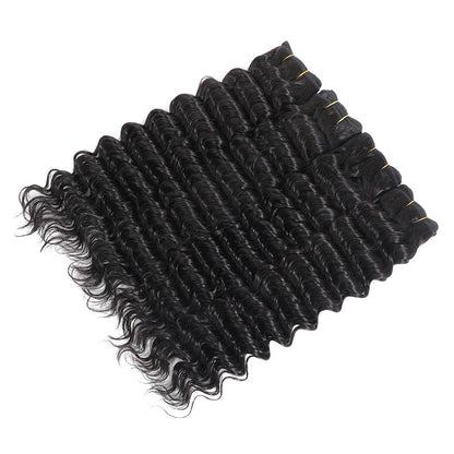 Deep Wave Human Hair 3 Bundles Natural Black hair