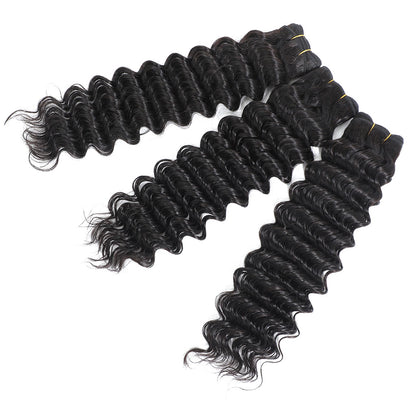 Deep Wave Human Hair 3 Bundles Natural Black hair