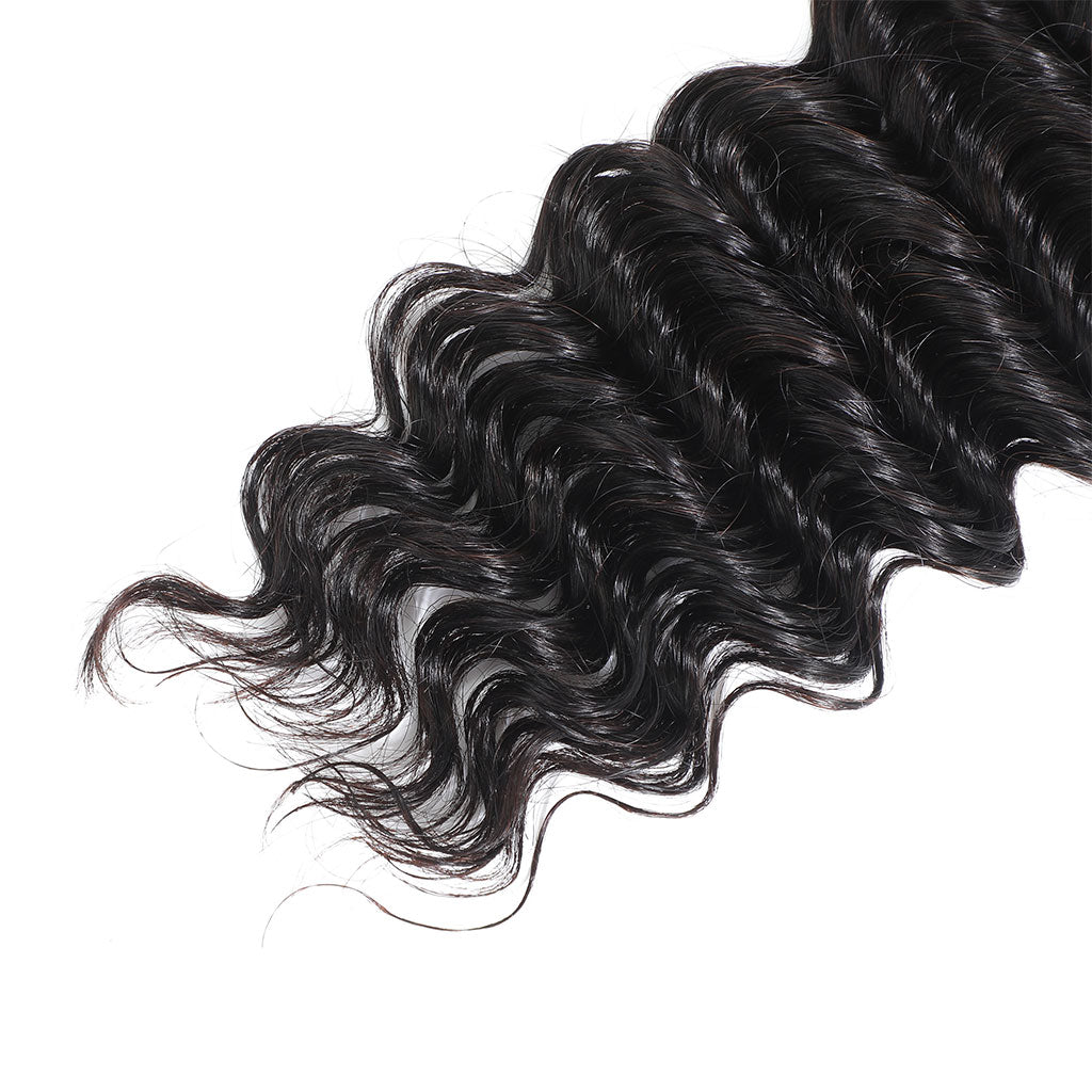 Deep Wave Human Hair 3 Bundles Natural Black hair