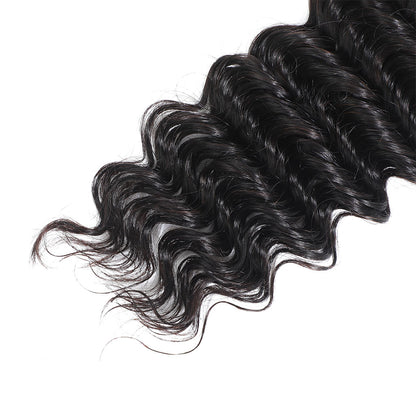 Deep Wave Human Hair 3 Bundles Natural Black hair
